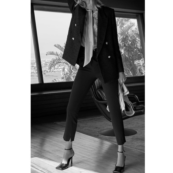 ZARA Textured Weave Double Breasted Jacket - Picture 5 of 7